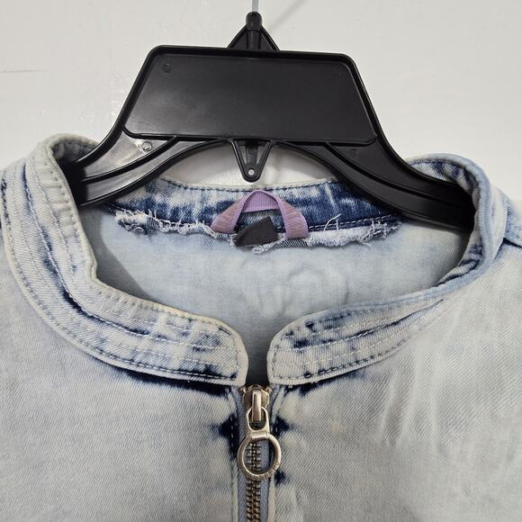 Multiblu Jean Fritz Denim Jacket Womens Button Front Size L (44 Size German) - Picture 6 of 14